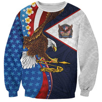 American Samoa and United States Semiquincentennial Sweatshirt Bald Eagle with National Flag Style LT03 Unisex Multicolor - Polynesian Pride