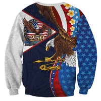 American Samoa and United States Semiquincentennial Sweatshirt Bald Eagle with National Flag Style LT03 - Polynesian Pride