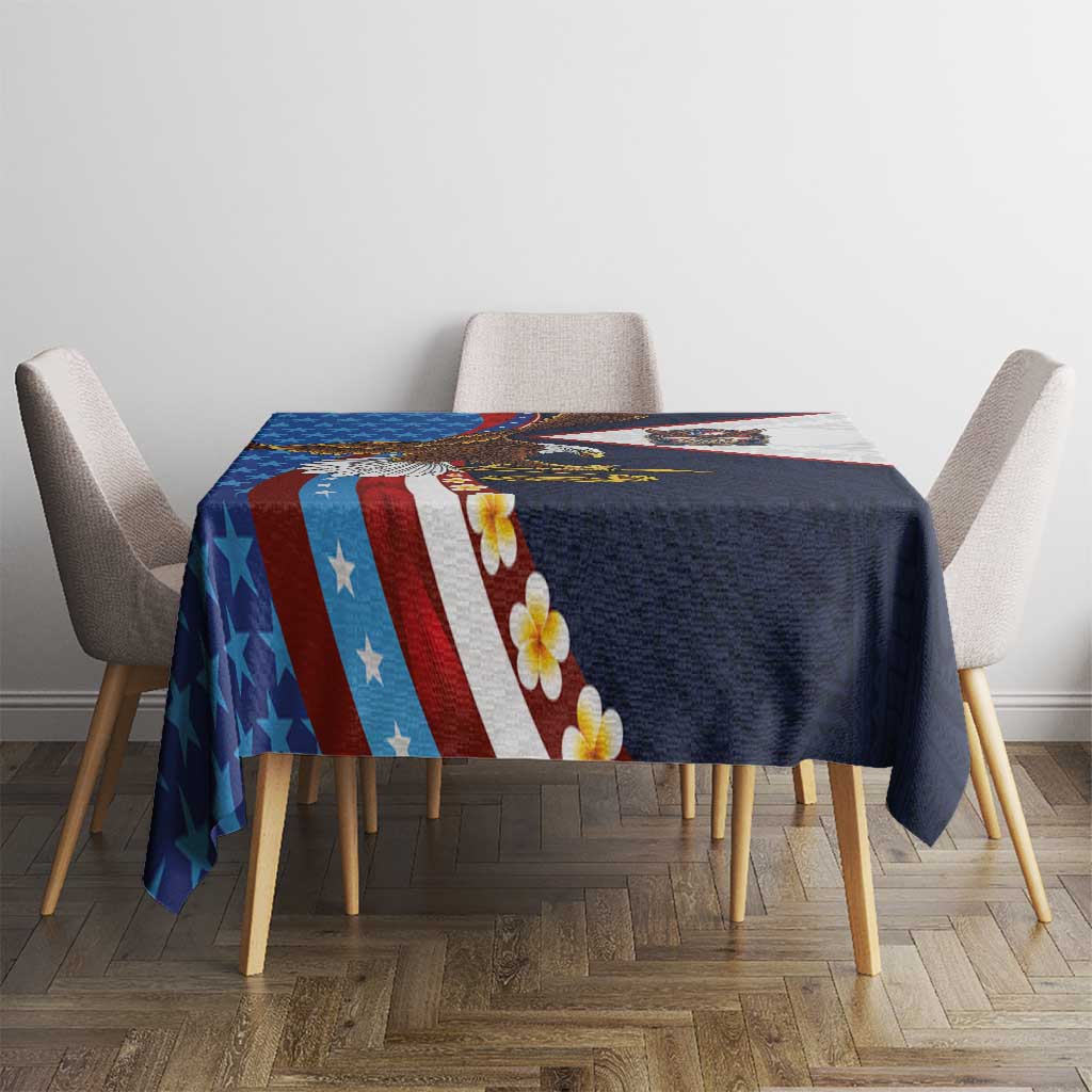 American Samoa and United States Semiquincentennial Tablecloth Bald Eagle with National Flag Style LT03 - Polynesian Pride