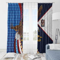 American Samoa and United States Semiquincentennial Window Curtain Bald Eagle with National Flag Style