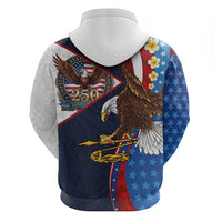American Samoa and United States Semiquincentennial Zip Hoodie Bald Eagle with National Flag Style