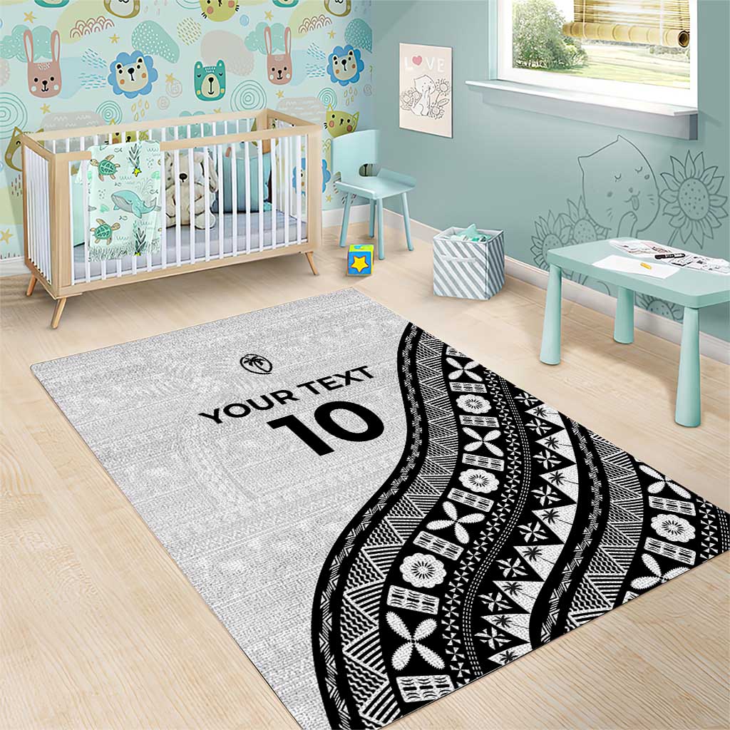 Custom Fijian Rugby Area Rug Tapa Pattern and Palm Tree Tribal LT03 - Polynesian Pride