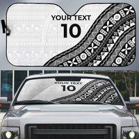 Custom Fijian Rugby Auto Sun Shade Tapa Pattern and Palm Tree Tribal