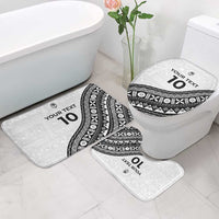 Custom Fijian Rugby Bathroom Set Tapa Pattern and Palm Tree Tribal