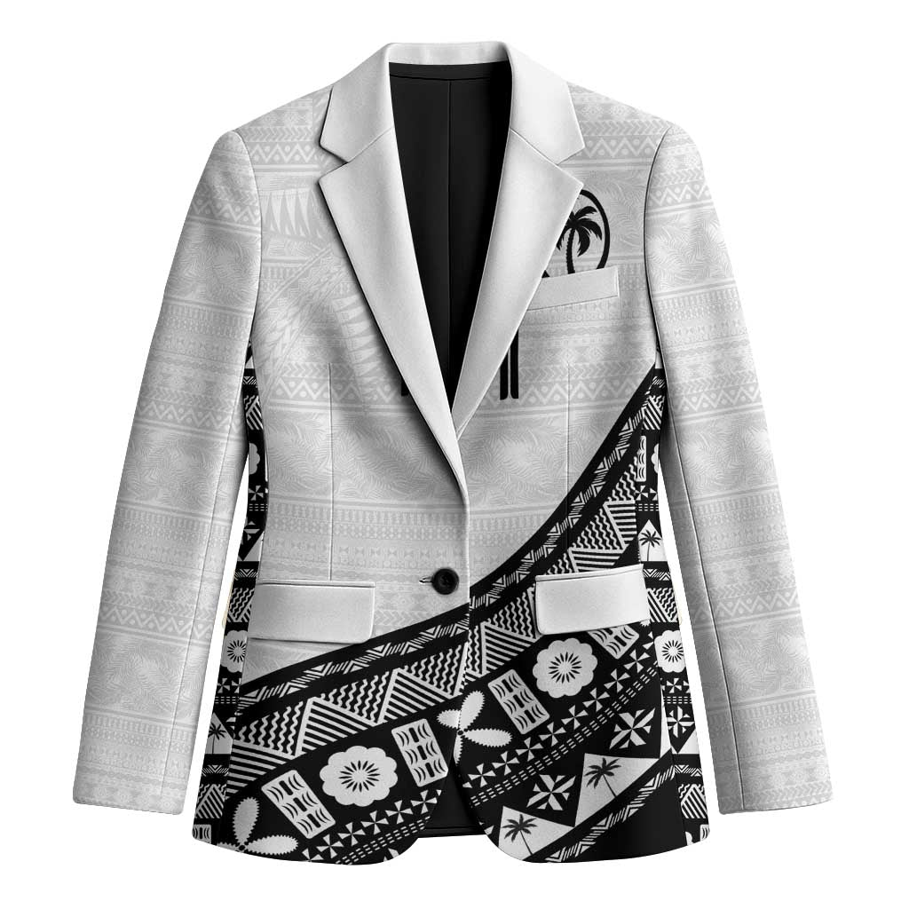 Custom Fijian Rugby Blazer Tapa Pattern and Palm Tree Tribal