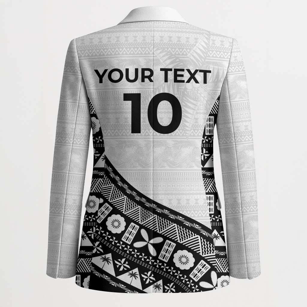Custom Fijian Rugby Blazer Tapa Pattern and Palm Tree Tribal