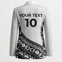 Custom Fijian Rugby Blazer Tapa Pattern and Palm Tree Tribal