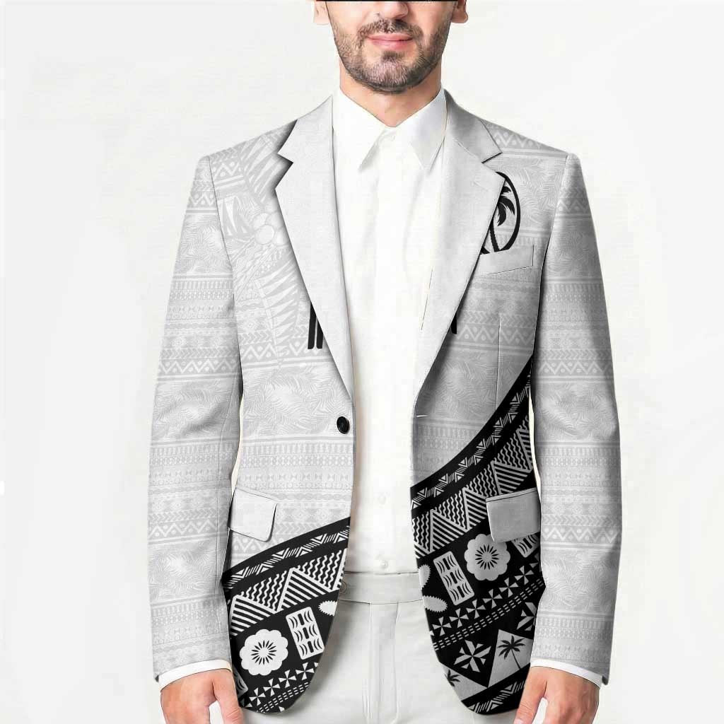 Custom Fijian Rugby Blazer Tapa Pattern and Palm Tree Tribal