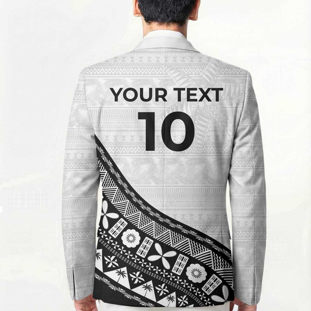 Custom Fijian Rugby Blazer Tapa Pattern and Palm Tree Tribal