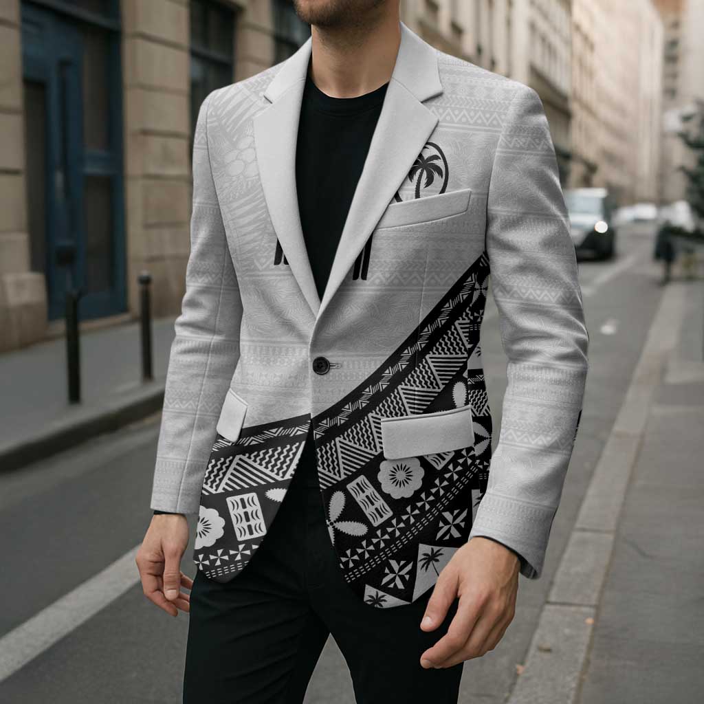 Custom Fijian Rugby Blazer Tapa Pattern and Palm Tree Tribal