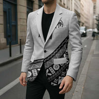 Custom Fijian Rugby Blazer Tapa Pattern and Palm Tree Tribal