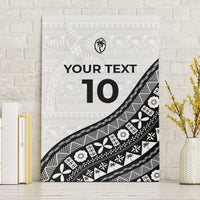 Custom Fijian Rugby Canvas Wall Art Tapa Pattern and Palm Tree Tribal