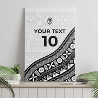 Custom Fijian Rugby Canvas Wall Art Tapa Pattern and Palm Tree Tribal