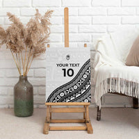 Custom Fijian Rugby Canvas Wall Art Tapa Pattern and Palm Tree Tribal