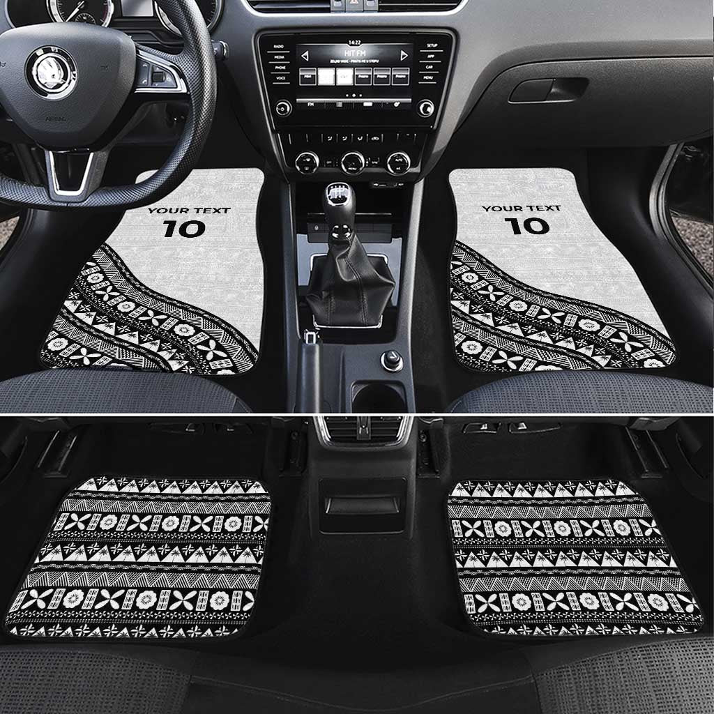 Custom Fijian Rugby Car Mats Tapa Pattern and Palm Tree Tribal