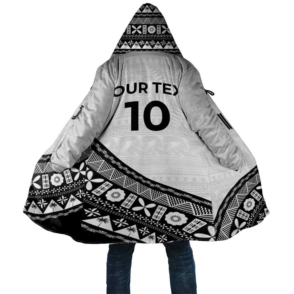 Custom Fijian Rugby Cloak Tapa Pattern and Palm Tree Tribal
