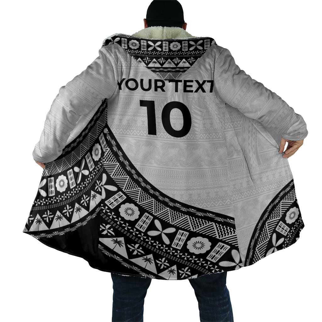 Custom Fijian Rugby Cloak Tapa Pattern and Palm Tree Tribal