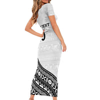 Custom Fijian Rugby Family Matching Short Sleeve Bodycon Dress and Hawaiian Shirt Tapa Pattern and Palm Tree Tribal LT03 - Polynesian Pride