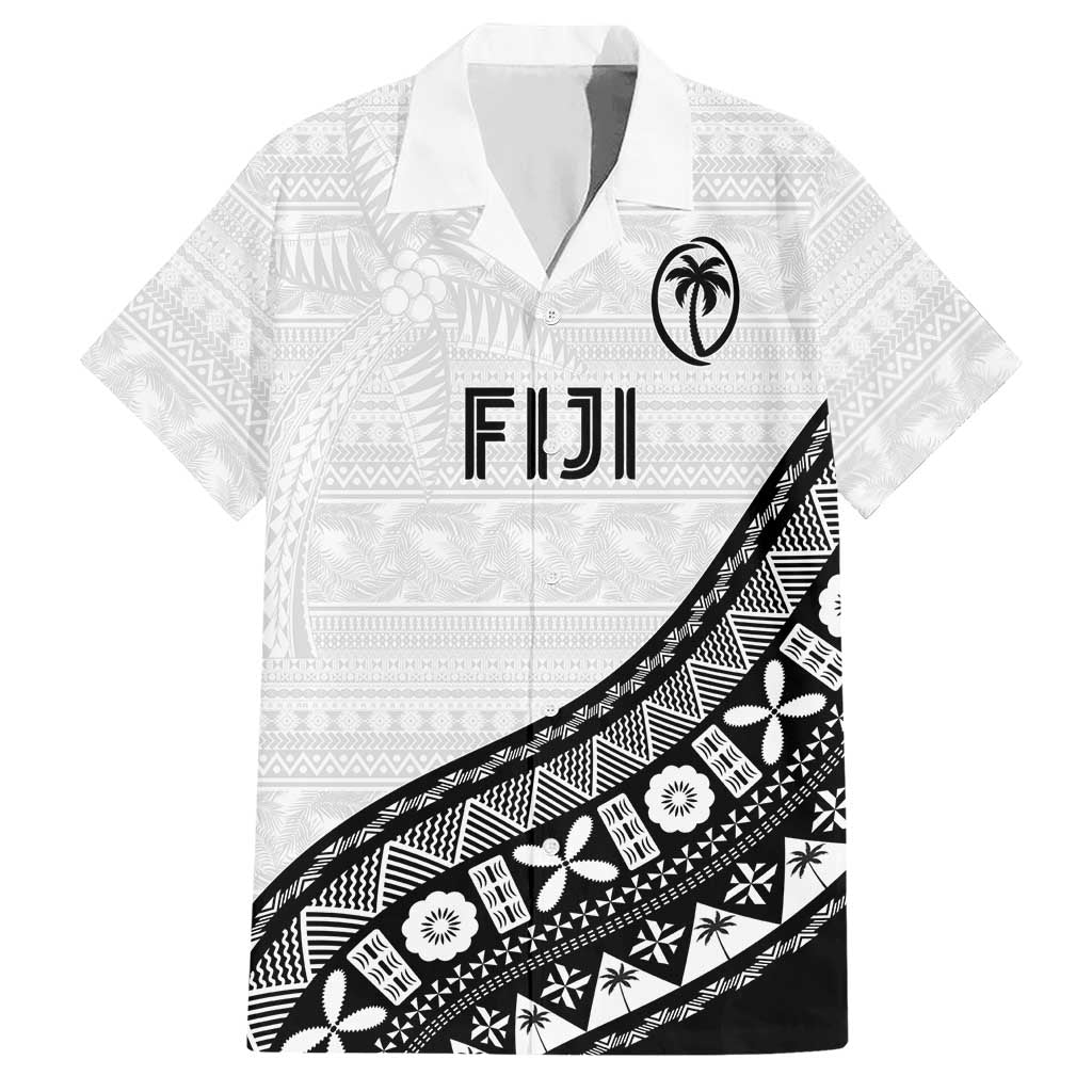 Custom Fijian Rugby Hawaiian Shirt Tapa Pattern and Palm Tree Tribal