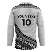 Custom Fijian Rugby Hockey Jersey Tapa Pattern and Palm Tree Tribal
