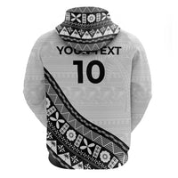 Custom Fijian Rugby Hoodie Tapa Pattern and Palm Tree Tribal