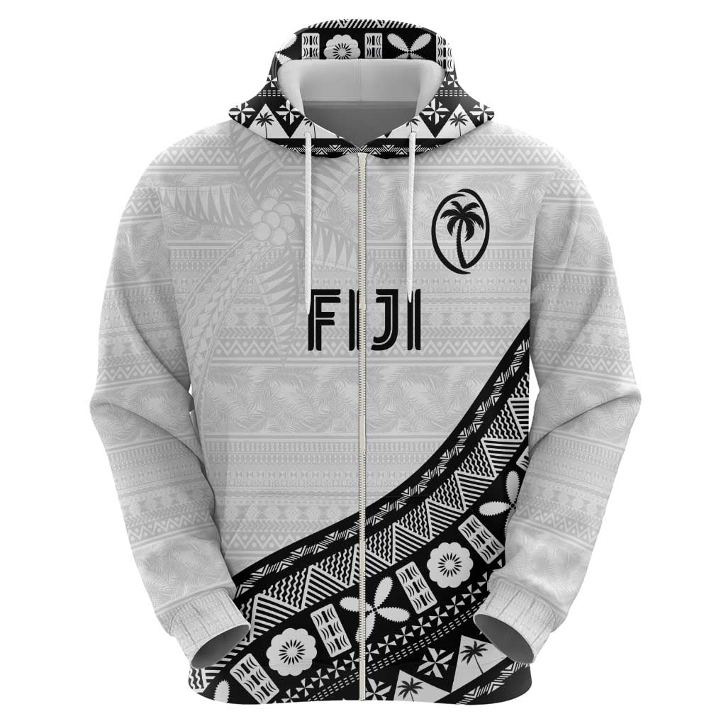 Custom Fijian Rugby Hoodie Tapa Pattern and Palm Tree Tribal