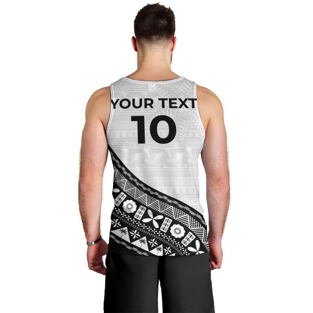 Custom Fijian Rugby Men Tank Top Tapa Pattern and Palm Tree Tribal