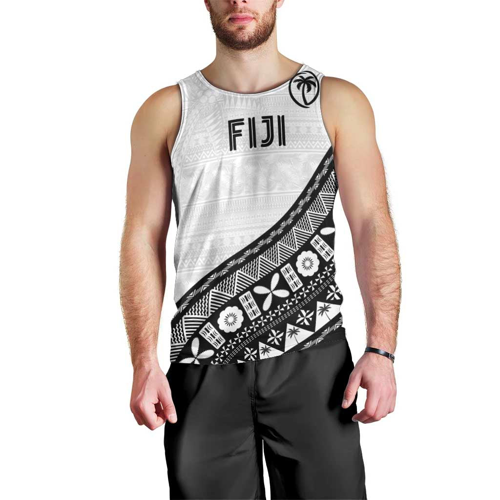 Custom Fijian Rugby Men Tank Top Tapa Pattern and Palm Tree Tribal