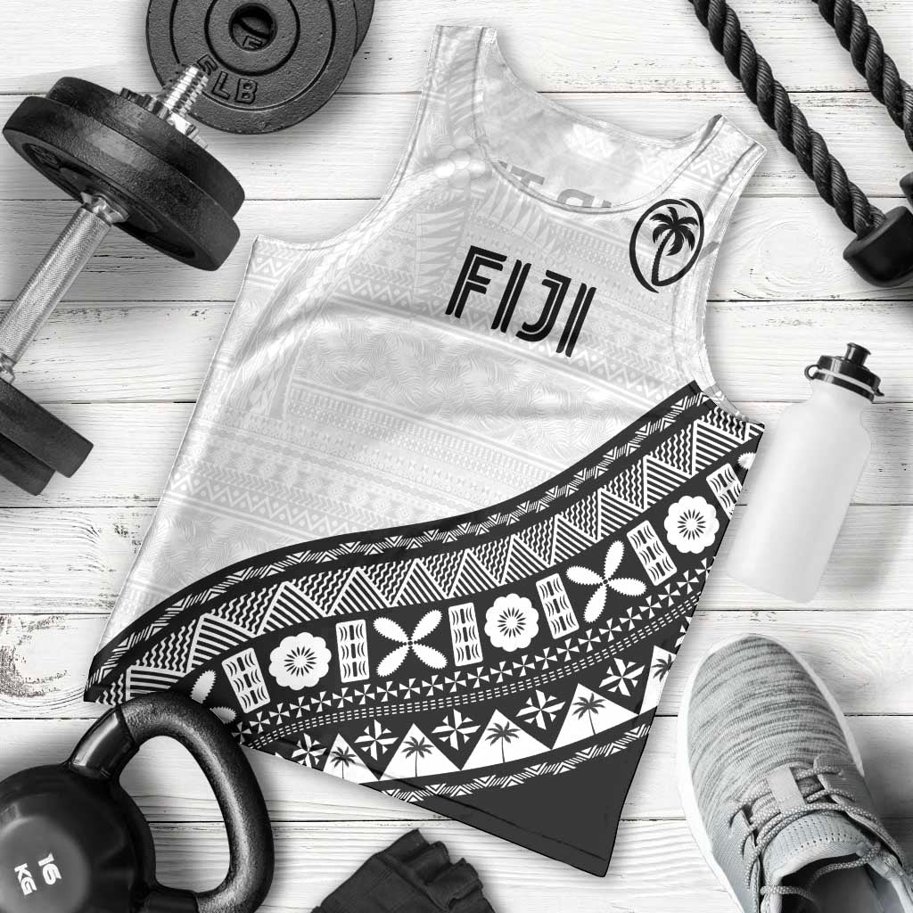 Custom Fijian Rugby Men Tank Top Tapa Pattern and Palm Tree Tribal