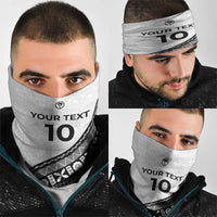 Custom Fijian Rugby Neck Gaiter Tapa Pattern and Palm Tree Tribal