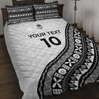 Custom Fijian Rugby Quilt Bed Set Tapa Pattern and Palm Tree Tribal