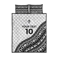 Custom Fijian Rugby Quilt Bed Set Tapa Pattern and Palm Tree Tribal