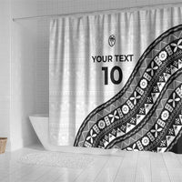 Custom Fijian Rugby Shower Curtain Tapa Pattern and Palm Tree Tribal