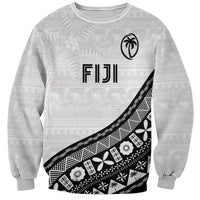 Custom Fijian Rugby Sweatshirt Tapa Pattern and Palm Tree Tribal