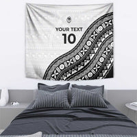 Custom Fijian Rugby Tapestry Tapa Pattern and Palm Tree Tribal