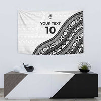 Custom Fijian Rugby Tapestry Tapa Pattern and Palm Tree Tribal
