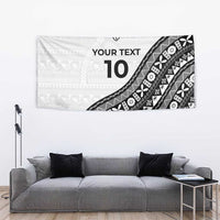 Custom Fijian Rugby Tapestry Tapa Pattern and Palm Tree Tribal