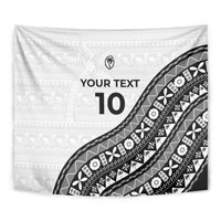 Custom Fijian Rugby Tapestry Tapa Pattern and Palm Tree Tribal