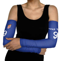 Custom Fijian Football Arm Sleeves Tapa Pattern and Shark Tribal LT03 - Polynesian Pride