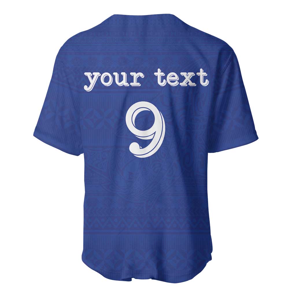 Custom Fijian Football Baseball Jersey Tapa Pattern and Shark Tribal
