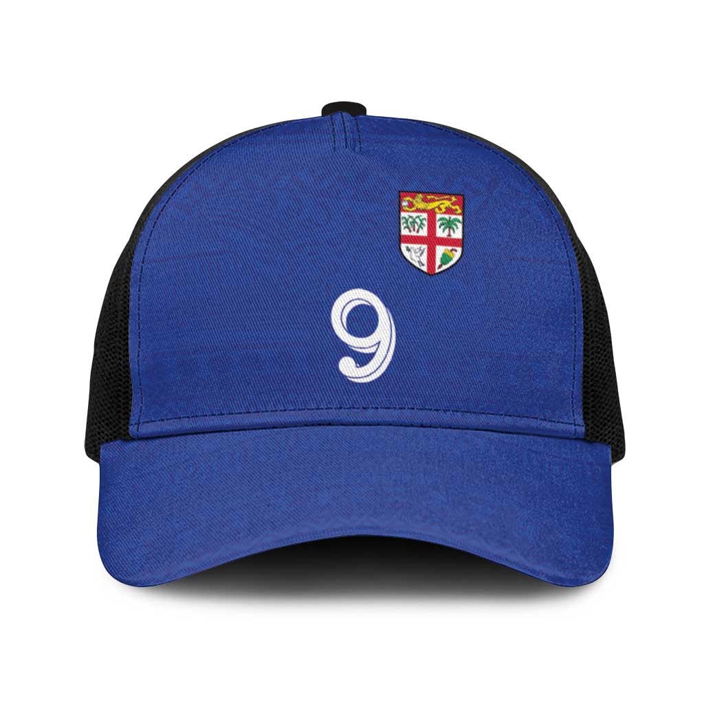 Custom Fijian Football Baseball Net Cap Tapa Pattern and Shark Tribal