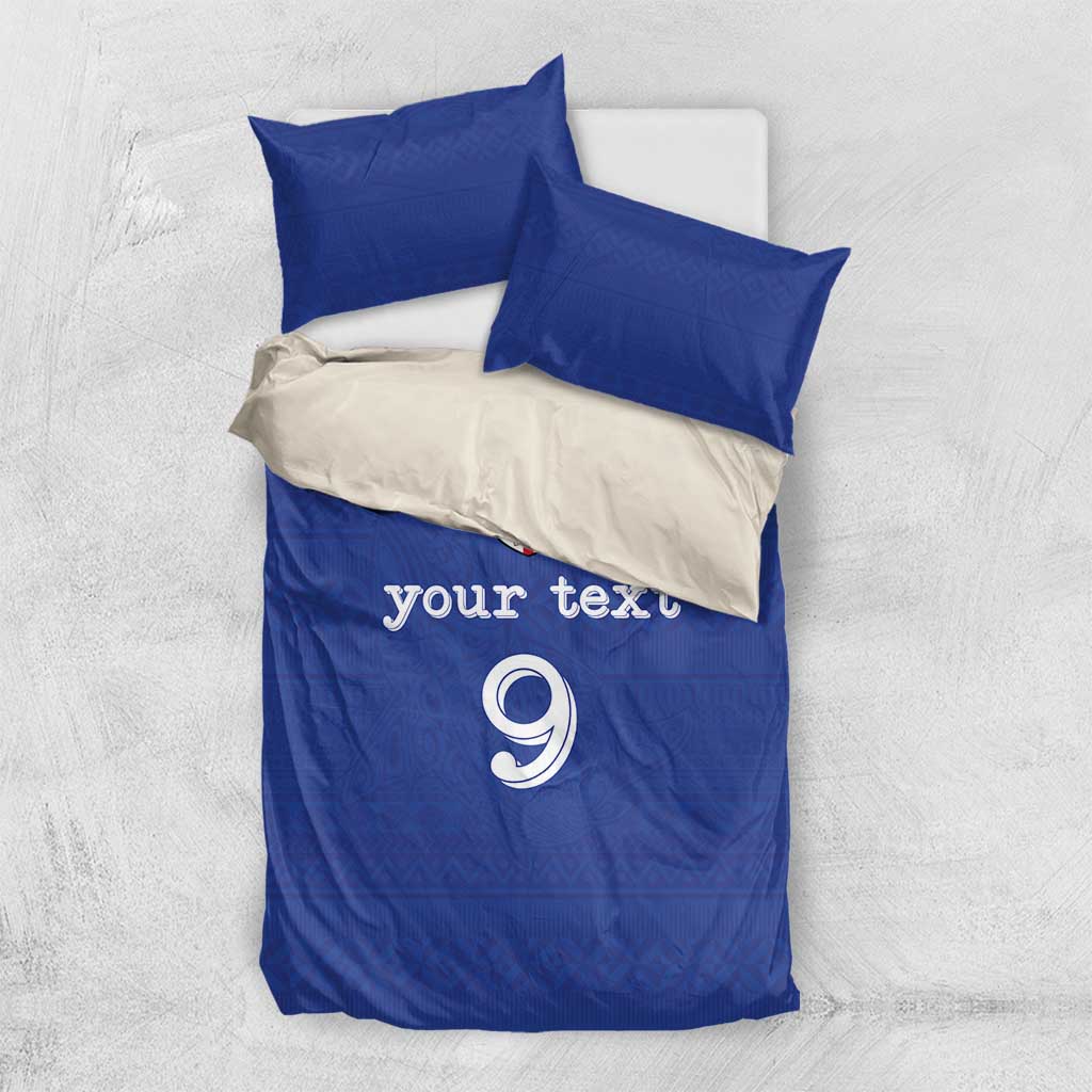 Custom Fijian Football Bedding Set Tapa Pattern and Shark Tribal