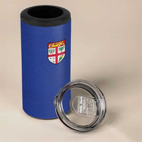 Custom Fijian Football 4 in 1 Can Cooler Tumbler Tapa Pattern and Shark Tribal LT03 - Polynesian Pride