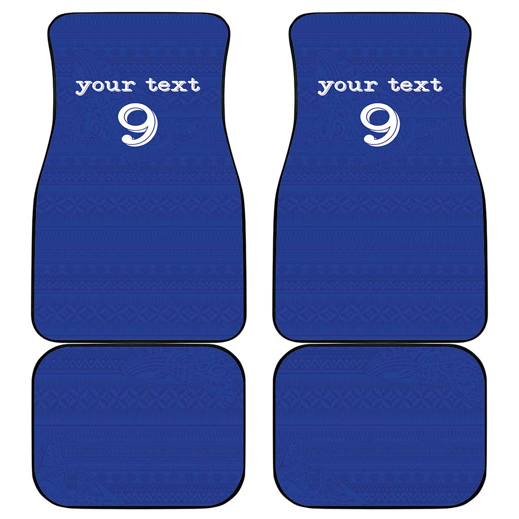 Custom Fijian Football Car Mats Tapa Pattern and Shark Tribal