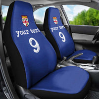 Custom Fijian Football Car Seat Cover Tapa Pattern and Shark Tribal LT03 - Polynesian Pride