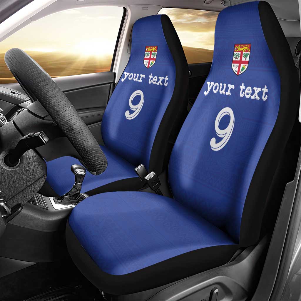 Custom Fijian Football Car Seat Cover Tapa Pattern and Shark Tribal LT03 - Polynesian Pride