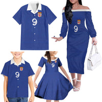Custom Fijian Football Family Matching Off The Shoulder Long Sleeve Dress and Hawaiian Shirt Tapa Pattern and Shark Tribal LT03 - Polynesian Pride