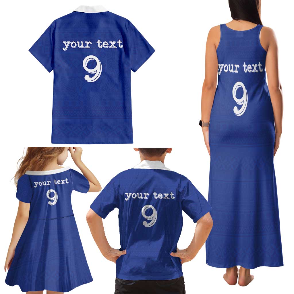 Custom Fijian Football Family Matching Tank Maxi Dress and Hawaiian Shirt Tapa Pattern and Shark Tribal LT03 - Polynesian Pride