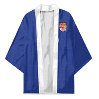 Custom Fijian Football Kimono Tapa Pattern and Shark Tribal LT03 Unisex Blue - Polynesian Pride