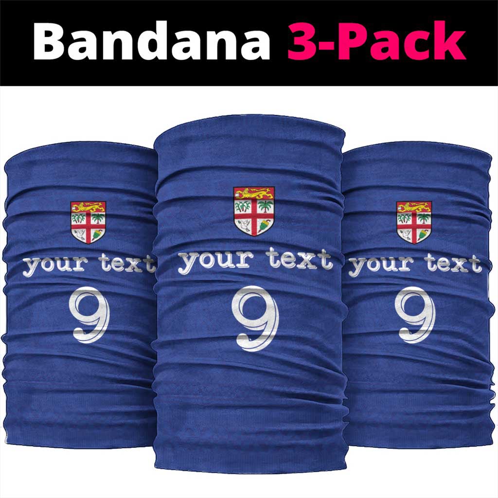 Custom Fijian Football Neck Gaiter Tapa Pattern and Shark Tribal LT03 package One Size: 25*50cm Blue - Polynesian Pride